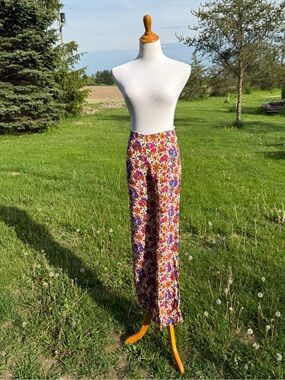 The Hippy Shake - Rosalyn Cream Floral Wide-Leg Women's Pants - Multicolor